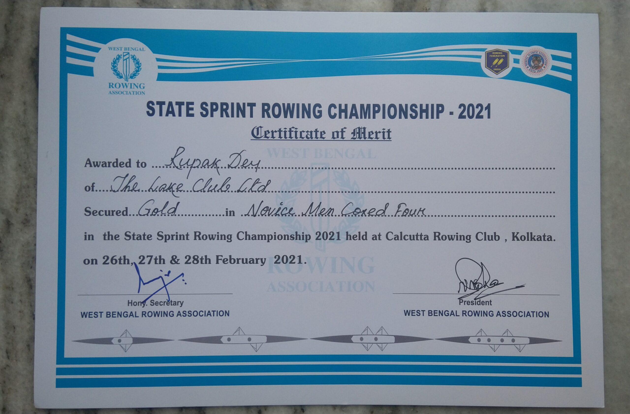 STATE LEVEL ROWING CHAMPIONSHIP