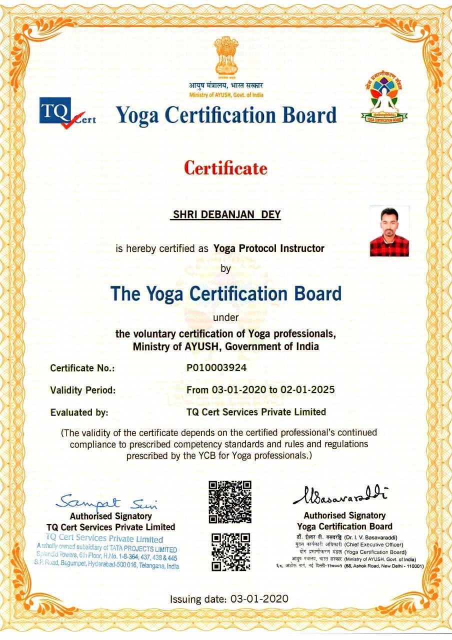 YCB Level -1 Yoga Protocol Instructor 